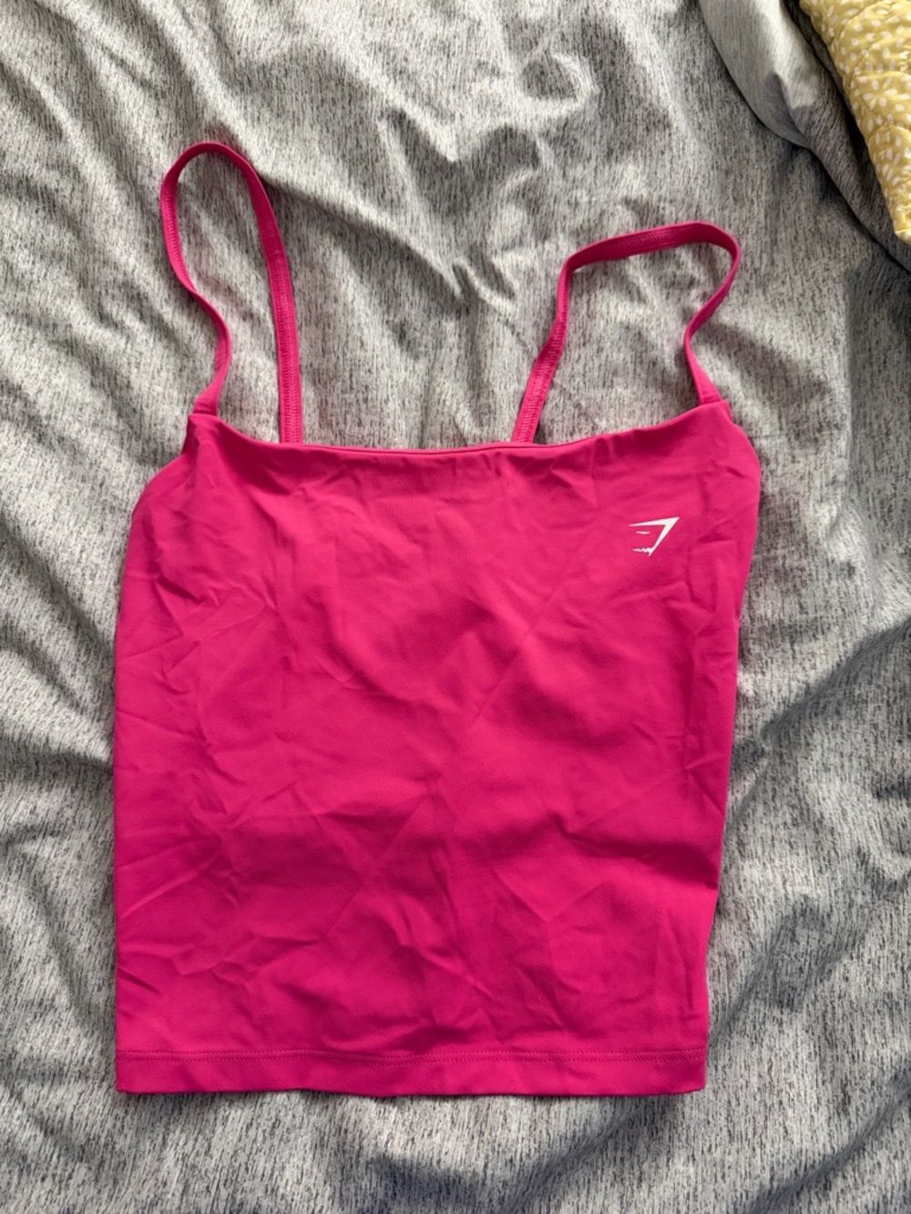 Gymshark Bright Pink Slim-Strap Crop Tank